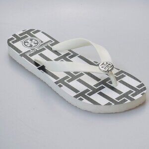 TORY BURCH Women's Flip Flops White & Black PVC Upper/Lining EVA Sole Size 5M